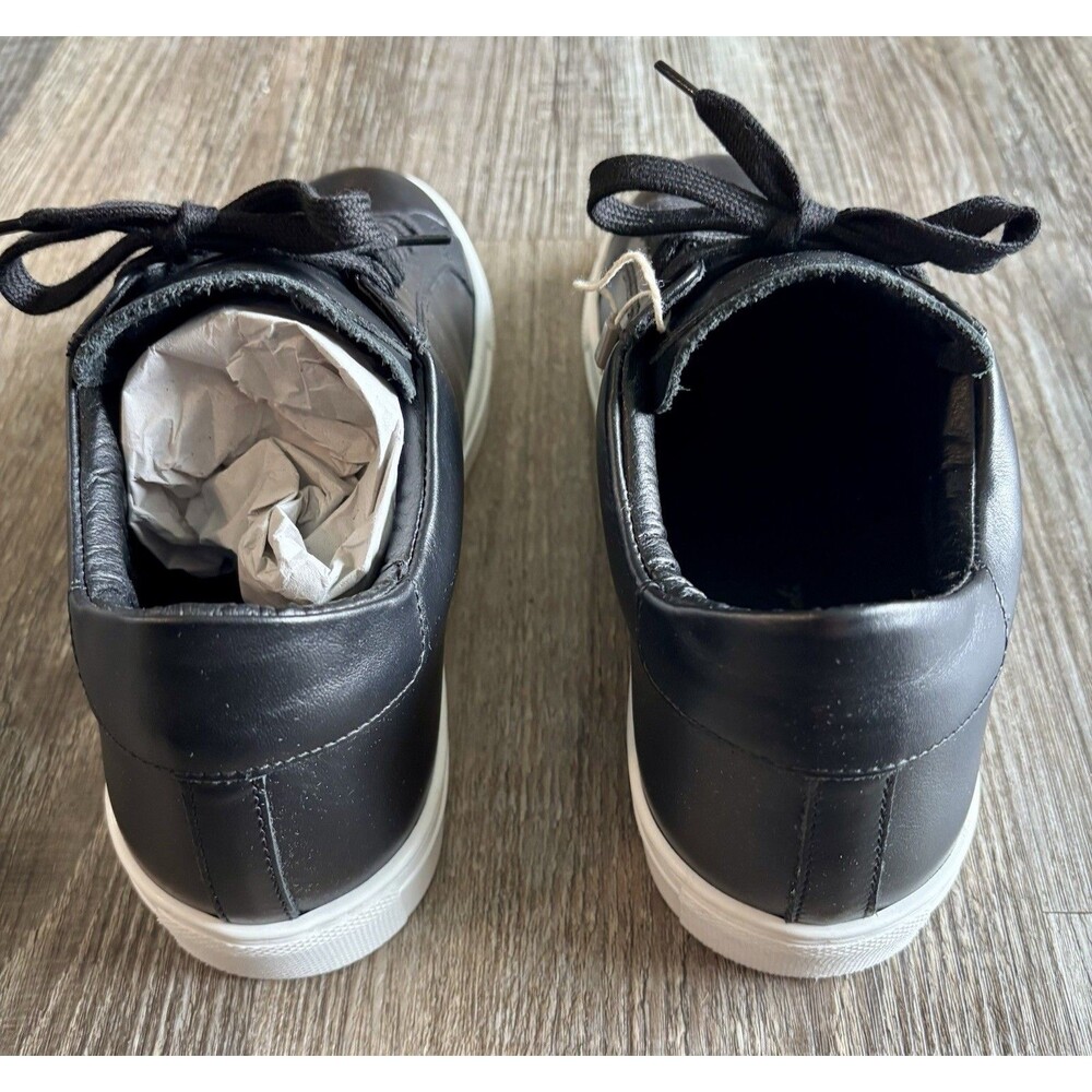 Stefani Bonfiglioli Italian Black Leather Low Top Lace Up Sneaker 40 U.S. 7-7.5 - Picture 5 of 7